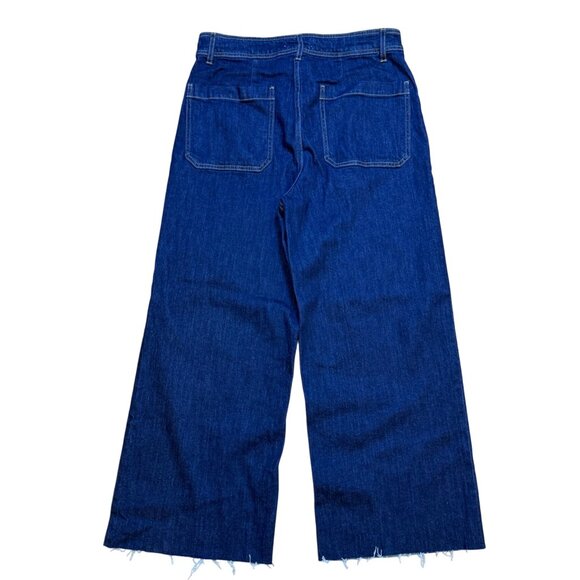 Oat New York Womens Wide-Leg High-Waist Raw Hem Denim Jeans Size 12/31 - Picture 2 of 8